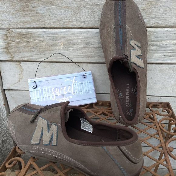 Merrell front zip suede Arabesque slip on sneaker NWOT - Picture 1 of 9
